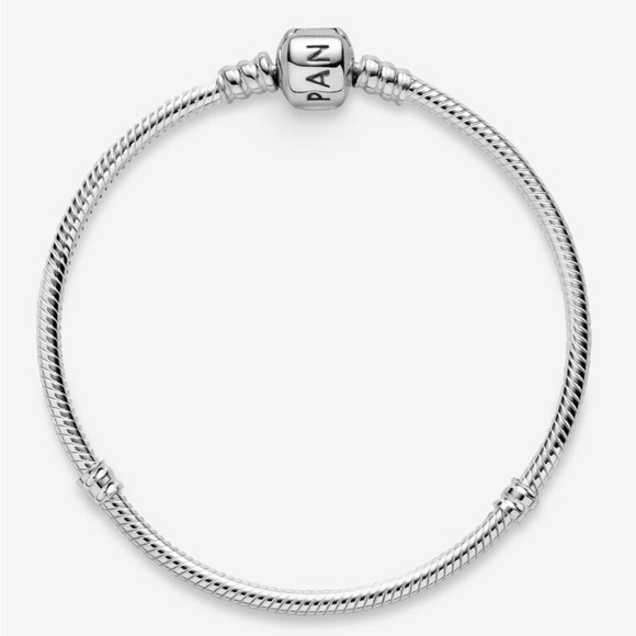 SOLD…AUTHENTIC PANDORA SS Bracelet with SS and 14k Gold Charms - Picture 3 of 15